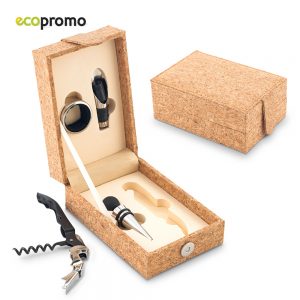 Set de vino en estuche de corcho