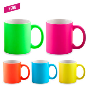 Taza ceramica neón