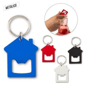 Llavero destapador con forma de casa