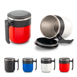Mug doble pared en plástico y acero inoxidable