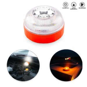 Luz de emergencia plástica recargable con imán.